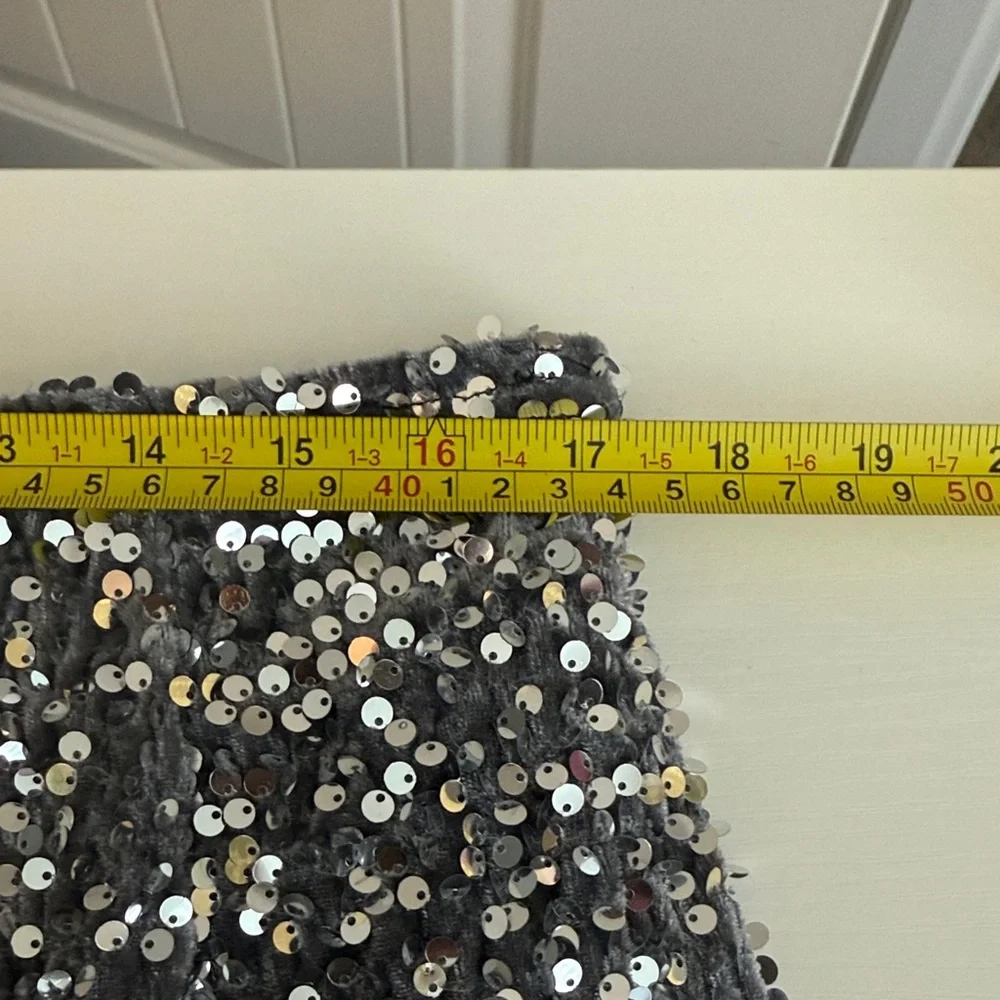 Nasty Gal Sequin Us Over Two Toned Black and Silver Mini Skirt